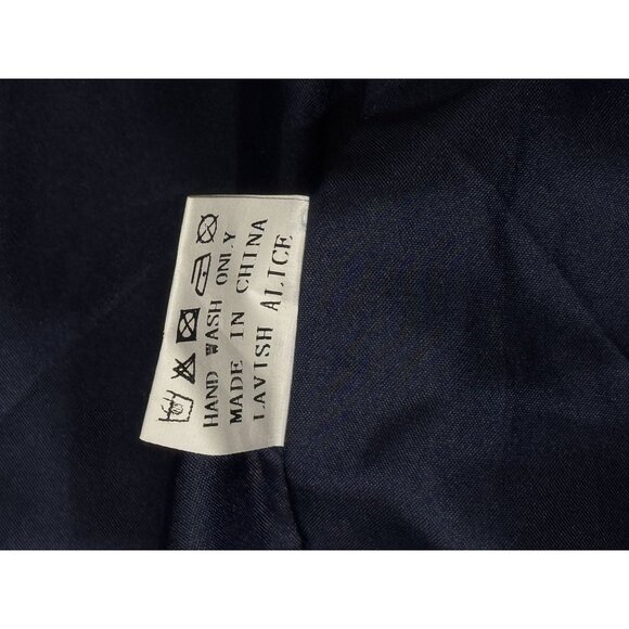 NWT Lavish Alice Womens Dress Size 8 Navy Sleeveless Bodycon Midi Dress Lace-Up - Picture 11 of 12